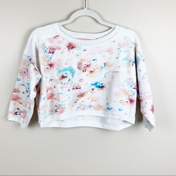 Rebecca Taylor 3/4 Sleeve Poppy Sweatshirt Size S - Picture 2 of 8